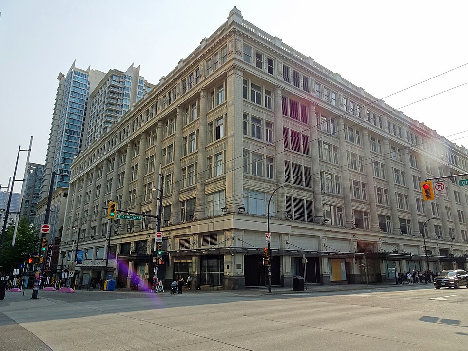 Former Hudson's Bay department store at 674 Granville Street in downtown Vancouver